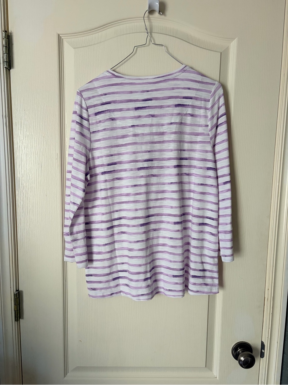 NWT Chicos Palermo Cotton Slub Stripes Tee, Size 1 - Picture 6 of 14